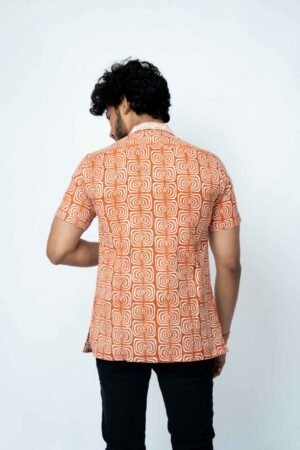 CORAL COLOUR SMART CASUAL COTTON  SHIRT - Image 4