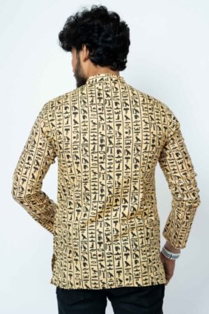 EGYPTIAN PRINT COTTON FULL SLEEVE KURTA  FOR  MEN - Image 5