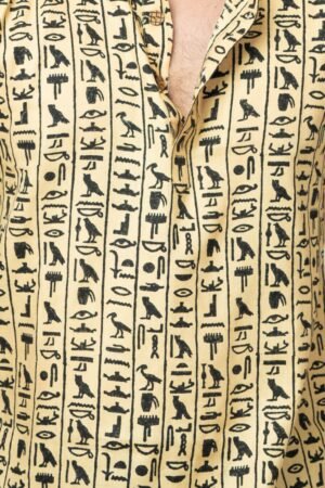 EGYPTIAN PRINT COTTON FULL SLEEVE KURTA  FOR  MEN - Image 4