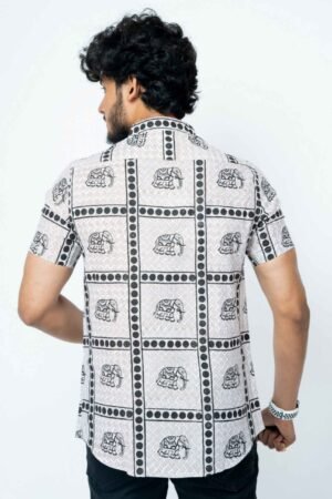 ELEPHANT BLOCK PRINT MENS SHIRT - Image 4