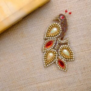 Golden Peacock Brooch