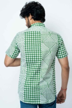 GREEN HAND BLOCK PRINT SMART FIT MENS  SHIRT - Image 4