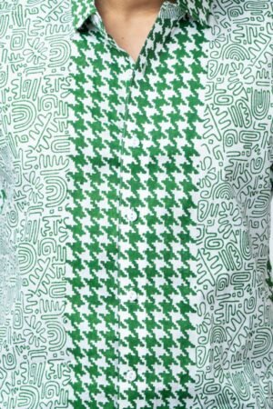 GREEN HAND BLOCK PRINT SMART FIT MENS  SHIRT - Image 6