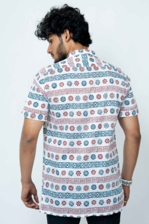 HAND BLOCK PRINT MULTI COLOUR  BOX FIT SHIRT - Image 4