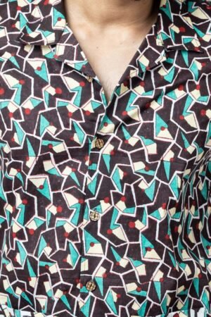 HAND BLOCK PRINT MULTI COLOUR  BOX FIT SHIRT - Image 6