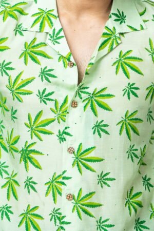 HEMP MOTIF BLOCK PRINT SMART FIT CASUAL SHIRT - Image 2