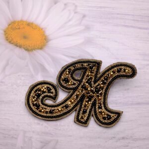 M Black Gold Brooch