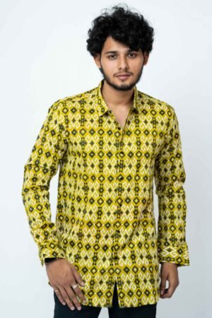 MEHENDI GREEN IKAT PRINT FULL SLEEVE SHIRT