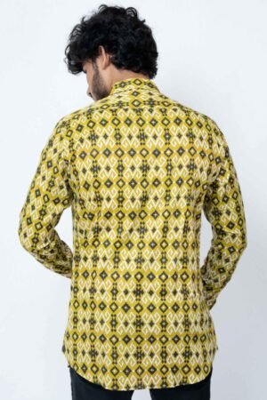 MEHENDI GREEN IKAT PRINT FULL SLEEVE SHIRT - Image 2