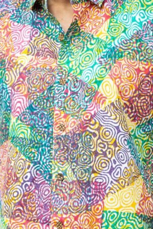MULTI COLOUR AMOEBA PRINT MENS SHIRT - Image 2