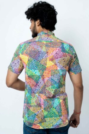 MULTI COLOUR AMOEBA PRINT MENS SHIRT - Image 5