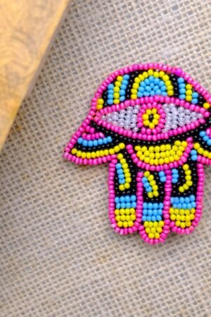 Pink Hamsa Brooch