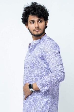 PURPLE  DOODLE  ART CLASSIC FIT  KURTA - Image 3