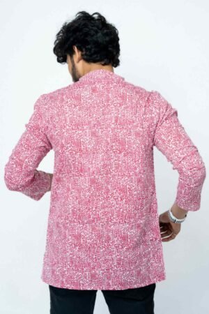 RED DOODLE  ART CLASSIC  FIT KURTA - Image 6