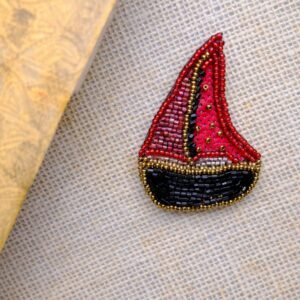 Red Ship Brooch
