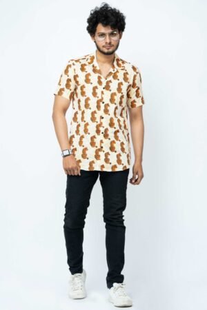 SHER HAND BLOCK PRINT MENS  HALF SHIRT