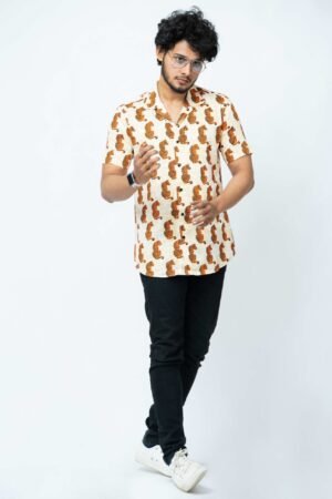 SHER HAND BLOCK PRINT MENS  HALF SHIRT - Image 2