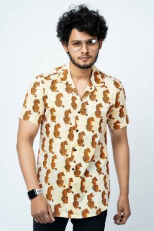 SHER HAND BLOCK PRINT MENS  HALF SHIRT - Image 6