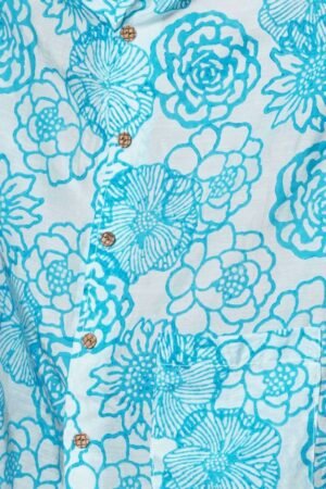 Sky Floral Print Half Sleeve Shirt - Image 5