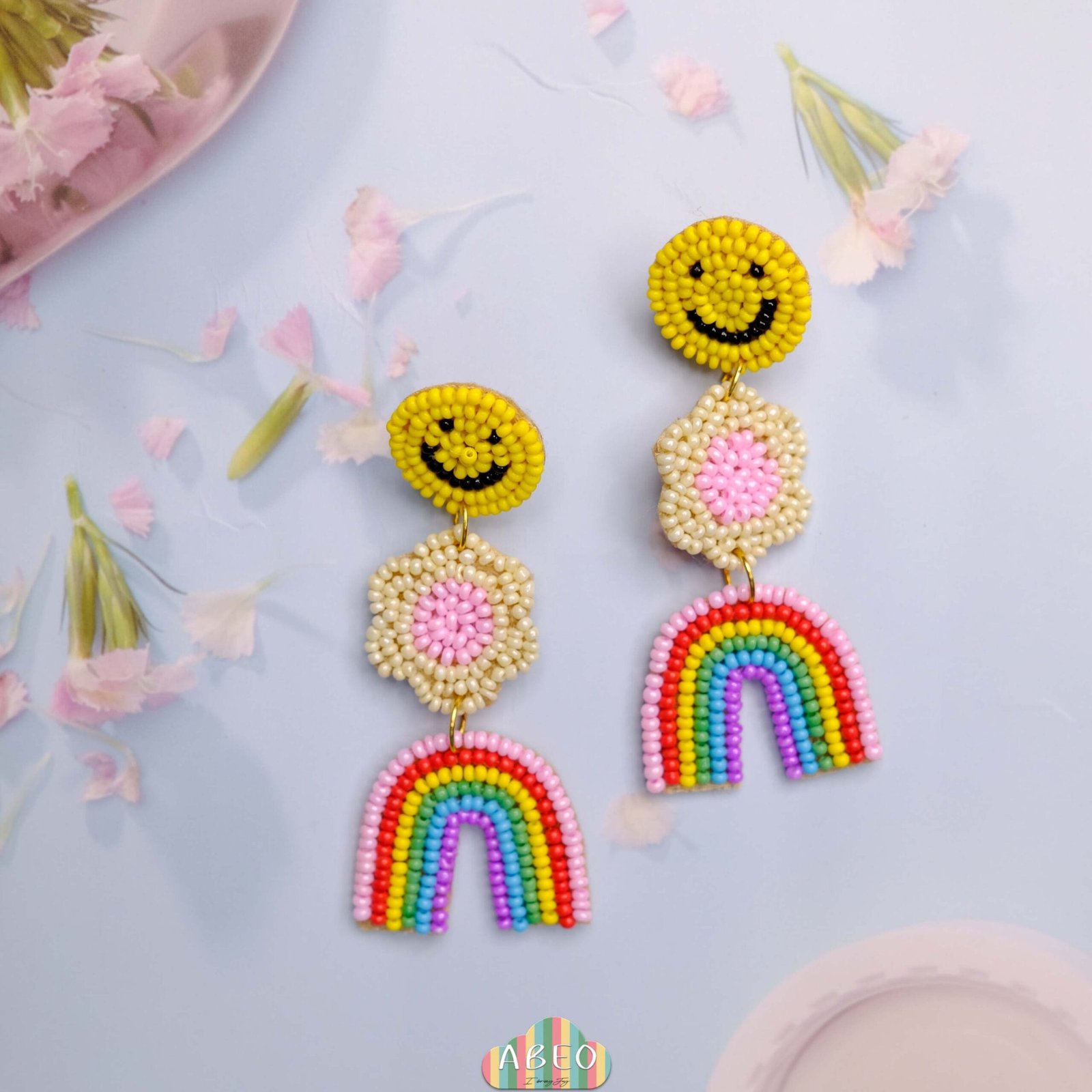 Smiley Rainbow Earring