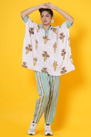 Block Print Kaftan Co-ord Set - Image 3
