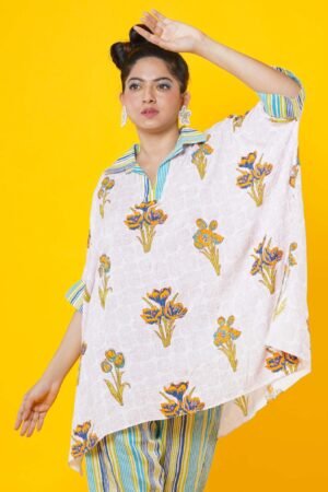 Block Print Kaftan Co-ord Set - Image 4