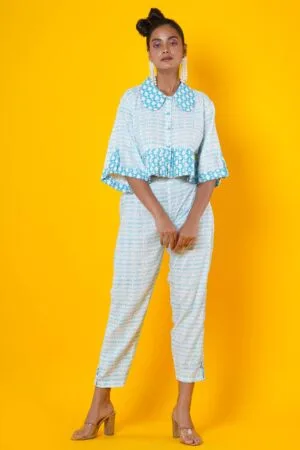 Block Print Cotton Co-ord Set in Fish Motif