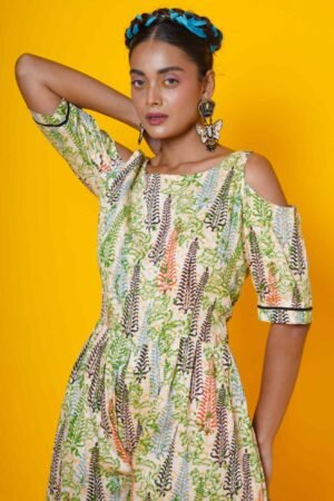 Multicolour Block Print Cotton Jumpsuit - Image 6