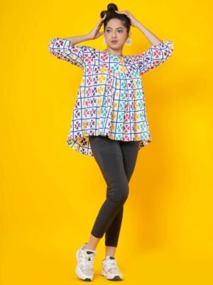 Multicolour checks and hearts Women Top - Image 2