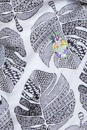 PINEAPPLE HIGHLIGHT HAND EMBROIDERED MENS HALF SLEEVE SHIRT - Image 2