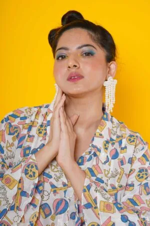 Wanderlust Print Women Midi Frill Dress