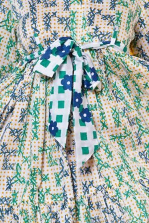 Women Block Printed Cotton Midi Dress - Image 5