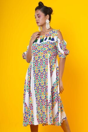 Women Multicolour Floral Print Dress - Image 3