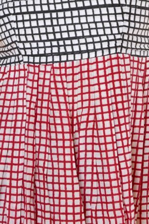 Women Block Print Co-ords Set in Red and Black Checks - Image 4
