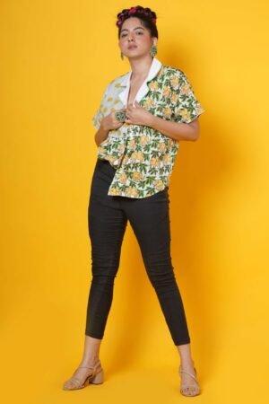 Women Block Print Cotton  Shirt with Elephant Motif - Image 2