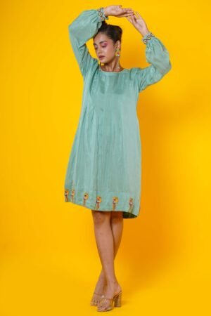 Women Hand Embroidered Midi Dress - Image 5