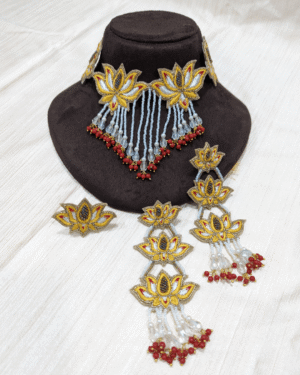 Navya Haar (Haldi) - Neckpiece, Earrings and Ring
