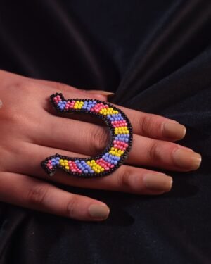 Multi-colour-U-shaped-beaded-ring-2