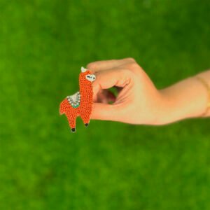 Brown Llama Brooch Pin - Image 2