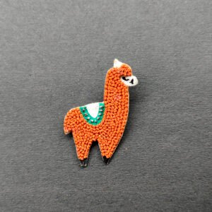Brown Llama Brooch Pin