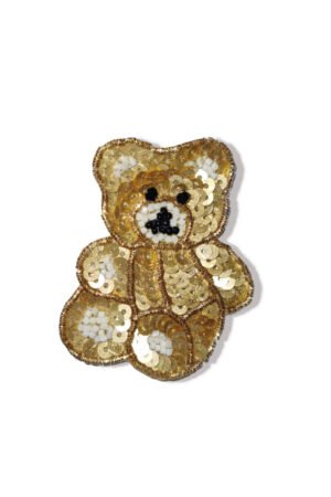 Golden Teddy Bear Brooch Pin