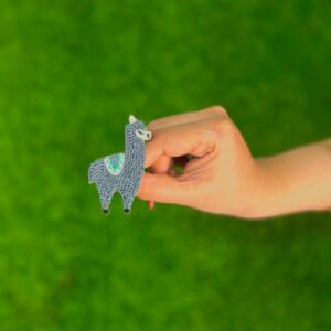Grey Llama Brooch Pin - Image 2