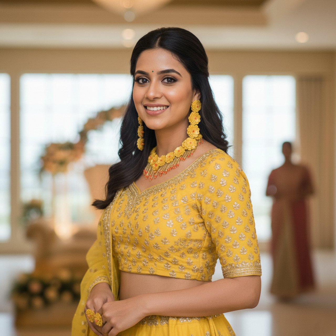 Phuljhari (Haldi) - Neckpiece, Earrings and Ring - Image 3