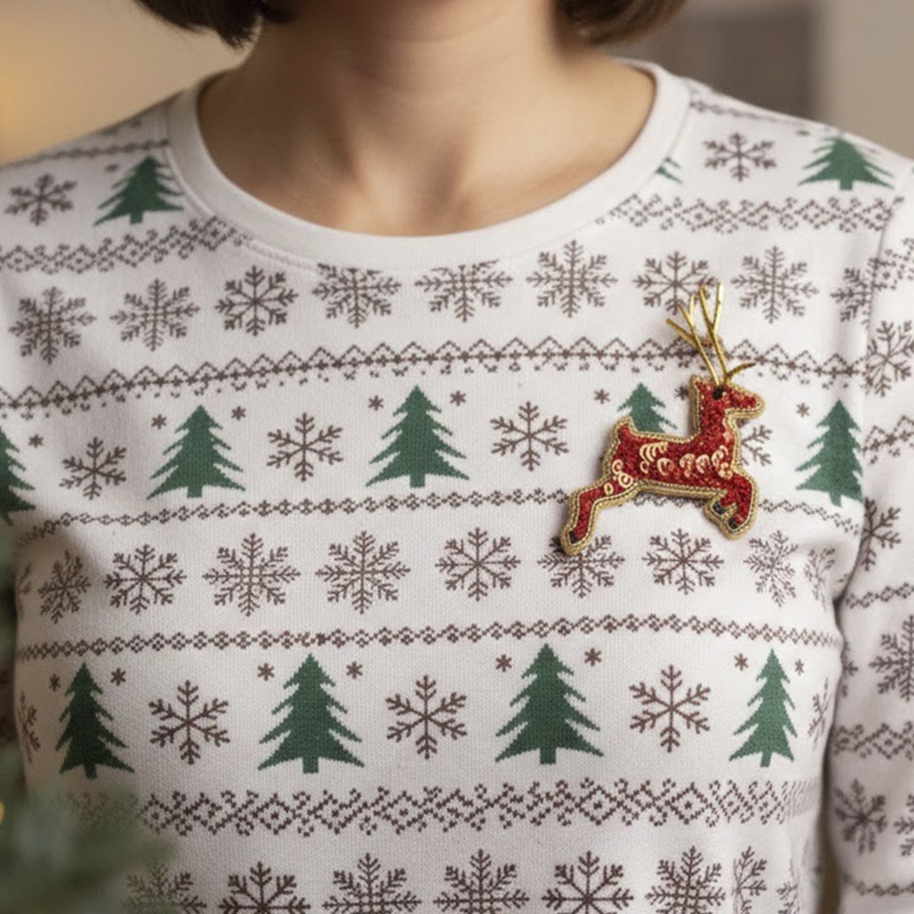 Christmas Red Reindeer Brooch - Image 3