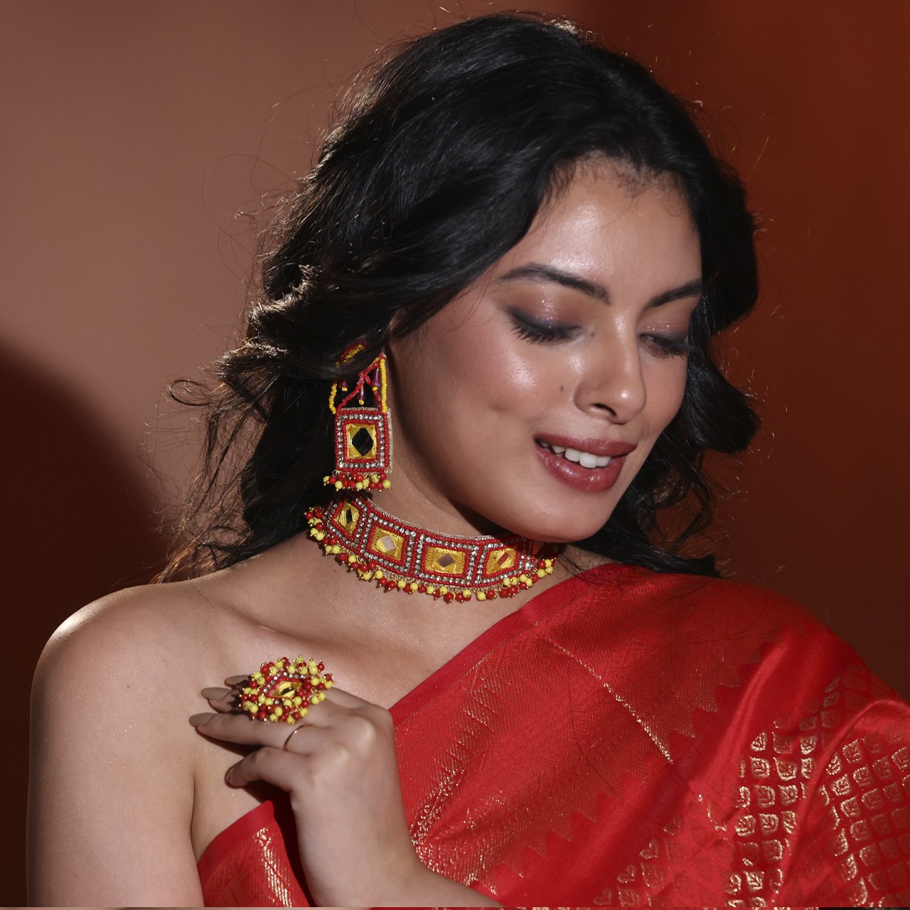 Haldikosh - Neckpiece, Earrings and Ring - Image 4