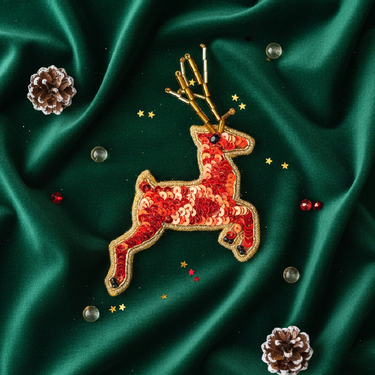 Christmas Red Reindeer Brooch - Image 2