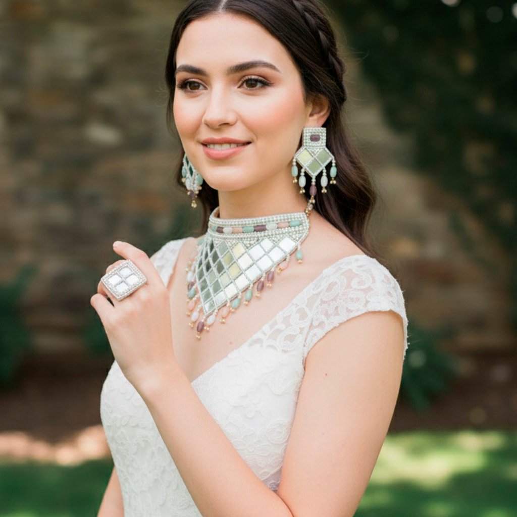 Prithvi Haar - Neckpiece, Earrings and Ring - Image 3