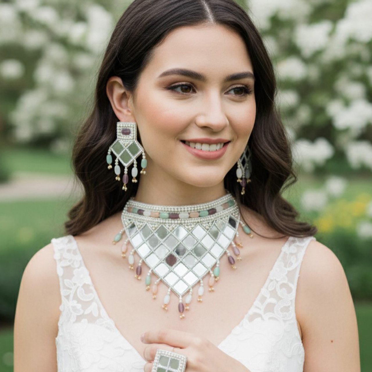 Prithvi Haar - Neckpiece, Earrings and Ring - Image 2