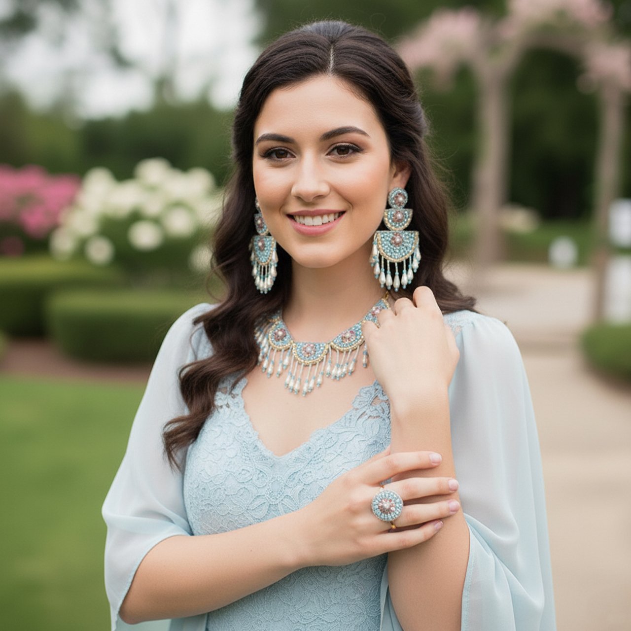 Vaanika - Neckpiece, Earrings and Ring - Image 3
