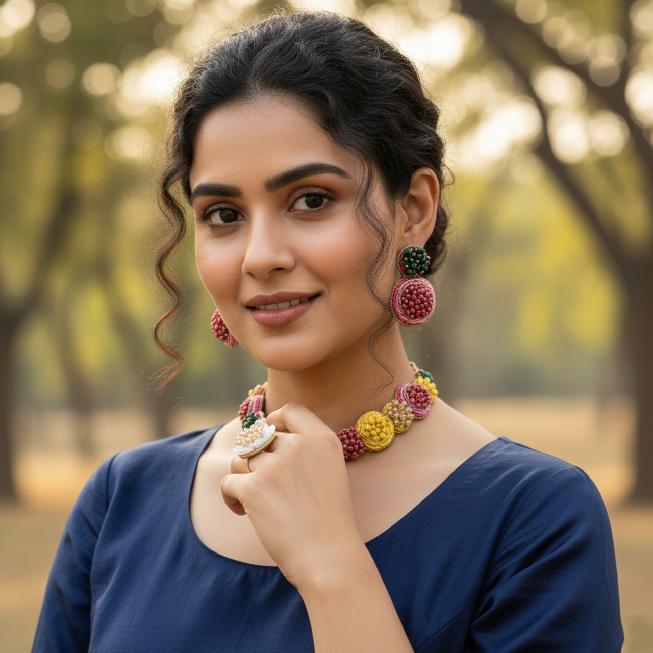 Milan (Multi) - Neckpiece, Earrings and Ring - Image 4